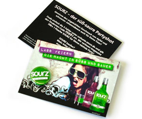 Visitenkarte mit Button 25mm, Sourz