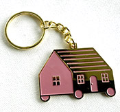 geprägte Metall-Schlüsselkette "Haus auf Rädern", Weichemaille
