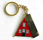 geprägte Metall-Schlüsselkette "Haus", Weichemaille